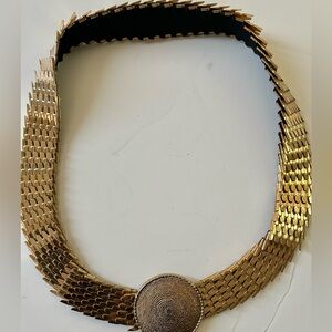 Vintage Belt Gold Metallic Belt Unique Stretchy Gold belt Snake Like Belt